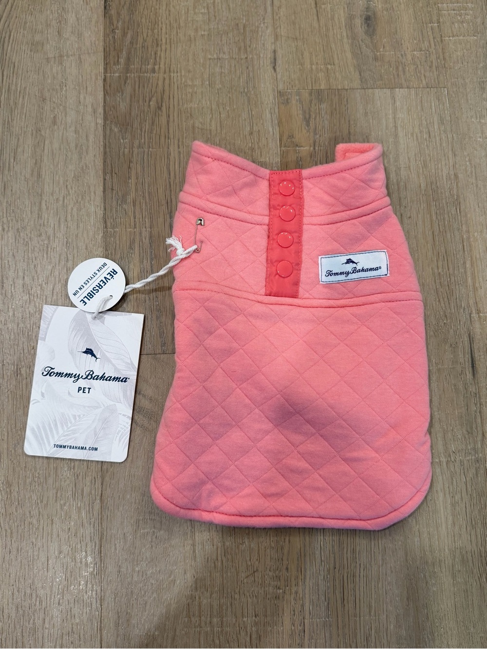 Tommy Bahama Pet Dog Quilted Coat Pink Fleece Lined Adjustable New With Tags